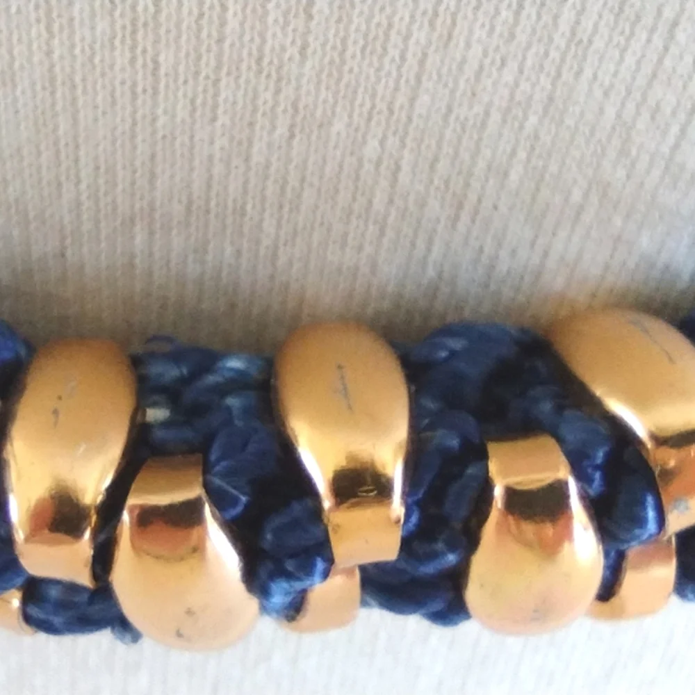 Vintage SITI Belt Enamel Buckle Braided Stretch Rope Belt